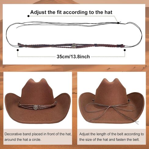 Leather Cowboy Hat Bands for Men Women Western/Fedora/Panama Hat Belts Cowgirl Hatbands with Silver Buckle Cowboy Supply Hand Made Replacement in Saudi Arabia