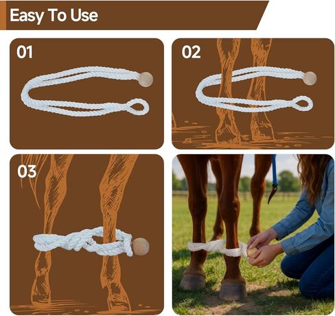 Horse Hobbles, 27" Soft Nylon-Blend Hobbles for Foal or Pony, Adjustable Hobble for Horses, 2-Leg Hobbles for Horses to Control Kicking, Running in Kuwait