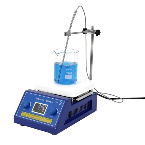 300°C/572°F Digital Hotplate Magnetic Stirrer, 6.69 Inch Hotplate Ceramic Coated Work Plate, 200-2000rpm, Led Panel, Temperature Control & Speed Adjust, 5L Lab Stirrers Hotplate in Kuwait