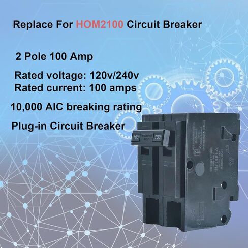 100 أمبير 2 القطب ، استبدال قاطع الدائرة HOM2100 ، 100 أمبير 2 القطب ، 120/240V ، متوافق مع معظم مراكز التحميل. in Kuwait