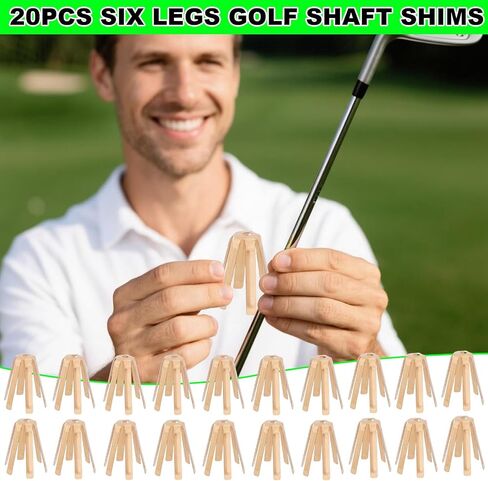 20pcs Golf Shaft Adapter Shims, 6 Legs Brass Golf Ferrules Shims Fits 335. 350. 355. 370 for All Shaft Adjustable On-Course Accessories for Men Women in Saudi Arabia