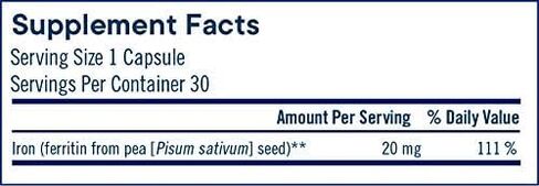Flora Ferritin+ Delayed-Release Iron Supplement - Plant-Based Iron Supplement - Blood Cell & Energy Support - Vegan & Gluten-Free - Amber Glass Bottle - 30 Vegan Capsules in Saudi Arabia