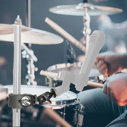 Microphone Crab Clip Mount with Double Ball Head Adjustment 1/4" to 5/8" Thread, Compatible with Most Microphones, Studio Recording, Podcasting, and Live Streaming - Durable and Flexible Design in Saudi Arabia