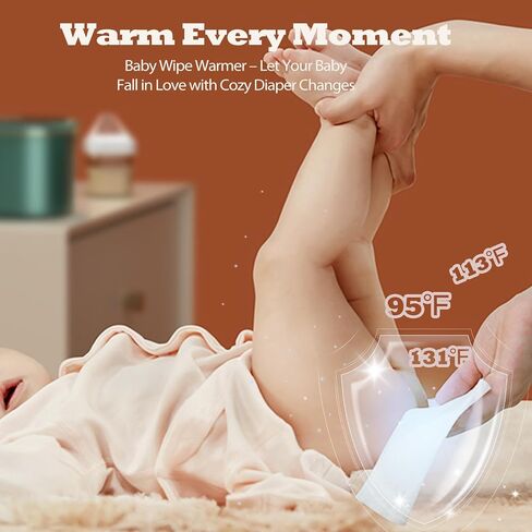 Baby Wipe Warmer with 3 Modes Temperature Control, Large Capacity Diaper Water Wipes Warmer with Light for Wipe, Towel, Wet Tissue Wipe Dispenser Holder Warmer Keep Moist for Babies in Saudi Arabia