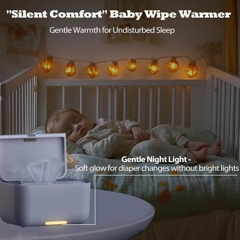 Baby Wipe Warmer with 3 Modes Temperature Control, Large Capacity Diaper Water Wipes Warmer with Light for Wipe, Towel, Wet Tissue Wipe Dispenser Holder Warmer Keep Moist for Babies in Saudi Arabia