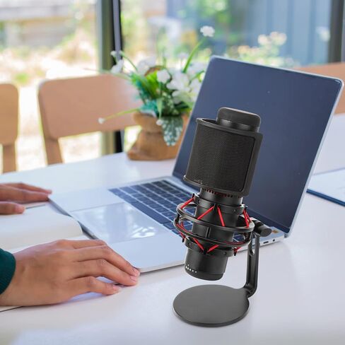 بالنسبة لفلتر البوب ​​Quadcast quadcast- الزجاج الأمامي للميكروفون ، غطاء ميكروفون للطبقة المعدنية المتوافقة مع Hyperx Quadcast S Mic ، ملحقات الميكروفون in Kuwait