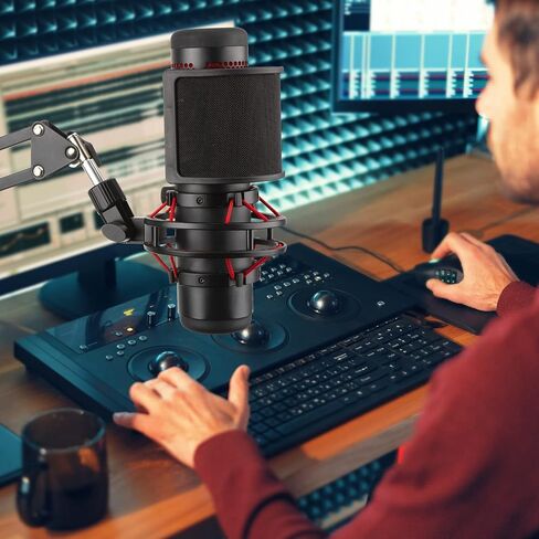 بالنسبة لفلتر البوب ​​Quadcast quadcast- الزجاج الأمامي للميكروفون ، غطاء ميكروفون للطبقة المعدنية المتوافقة مع Hyperx Quadcast S Mic ، ملحقات الميكروفون in Kuwait