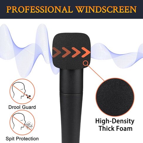 SOULWIT 6Pcs Microphones Pop Filter for Shure SM57 SM-57, SM57 Pro, Protective Mic Cover Windscreen Foam - Black in Kuwait