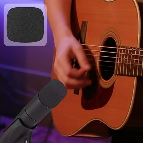 SOULWIT 6Pcs Microphones Pop Filter for Shure SM57 SM-57, SM57 Pro, Protective Mic Cover Windscreen Foam - Black in Kuwait