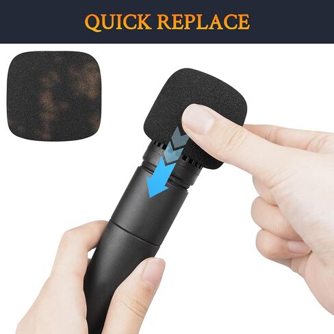 SOULWIT 6Pcs Microphones Pop Filter for Shure SM57 SM-57, SM57 Pro, Protective Mic Cover Windscreen Foam - Black in Kuwait