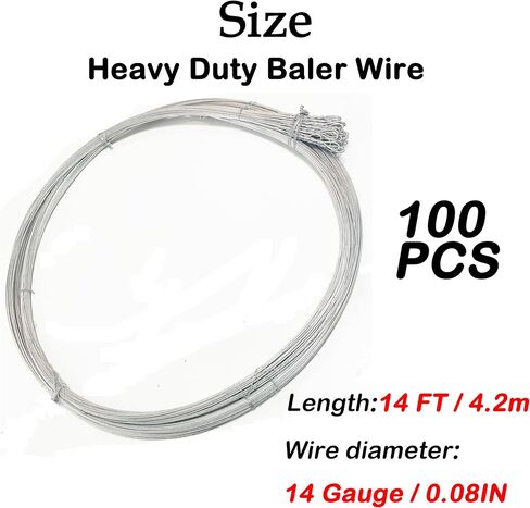 Baling Wire 14 Gauge 14 id 50pcs ، Bale Wire inies Glvanized Steel Wire Broom ، Lolling Wire ، Baler Wire 50 Count Bundle Loop ، Baling Baling Ware for Bailing Cardboard Peend in Saudi Arabia