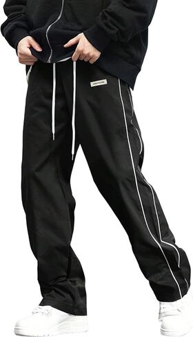 FEAPHY Men's Sweatpants Y2k Baggy Track Pants Drawstring Casual Parachute Pants Trousers Streetwear in Kuwait
