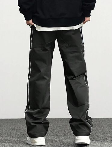 FEAPHY Men's Sweatpants Y2k Baggy Track Pants Drawstring Casual Parachute Pants Trousers Streetwear in Kuwait