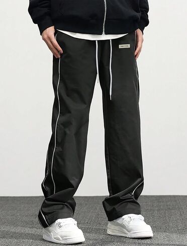 FEAPHY Men's Sweatpants Y2k Baggy Track Pants Drawstring Casual Parachute Pants Trousers Streetwear in Kuwait