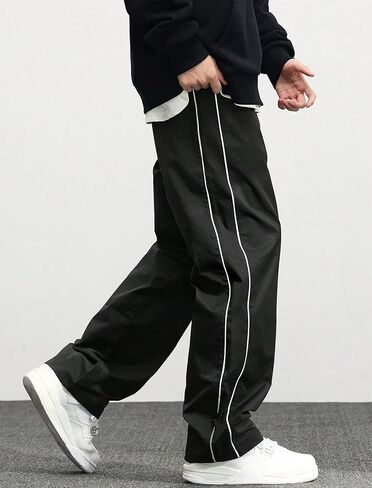 FEAPHY Men's Sweatpants Y2k Baggy Track Pants Drawstring Casual Parachute Pants Trousers Streetwear in Kuwait