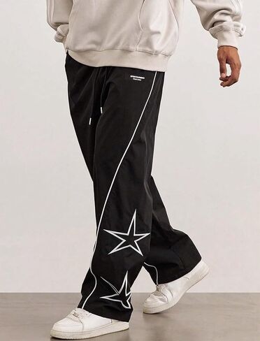 FEAPHY Men's Sweatpants Y2k Baggy Track Pants Drawstring Casual Parachute Pants Trousers Streetwear in Kuwait