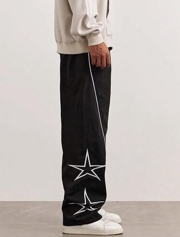 FEAPHY Men's Sweatpants Y2k Baggy Track Pants Drawstring Casual Parachute Pants Trousers Streetwear in Kuwait