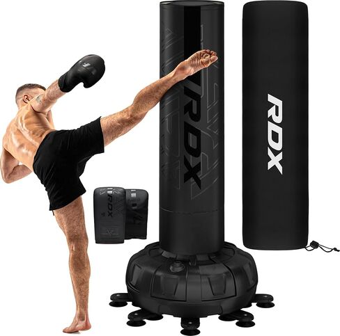 RDX XXL 330LBS Freestanding Punching Bag with Cover & Gloves – 72" Adult Heavy Pedestal Punch Bag Set - 17 Suction Cup 8 Extended Legs Stand Base - Kick Boxing MMA Muay Thai Home Gym Fitness Training in Saudi Arabia