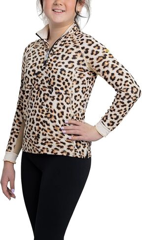 Kastel Denmark Girls Long Sleeve Sun Shirts | Sun Protection Upf 30+ | 1/4 خط العنق zip | الأطفال القمم النشطة in Kuwait