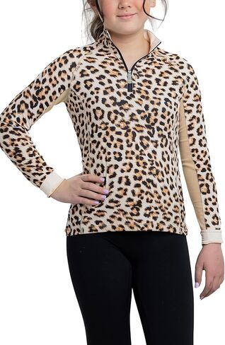 Kastel Denmark Girls Long Sleeve Sun Shirts | Sun Protection Upf 30+ | 1/4 خط العنق zip | الأطفال القمم النشطة in Kuwait