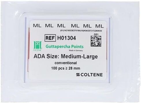 Whaledent H01304 Gutta Percha Points Medium Large 20/Pk in Saudi Arabia