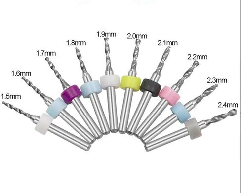 0.1-3.175mm Alloy Tungsten Steel Twist Drill Engraving Bit Drill Bit Shank 3.175mm 10Pcs(0.1-1.0mm) in Saudi Arabia