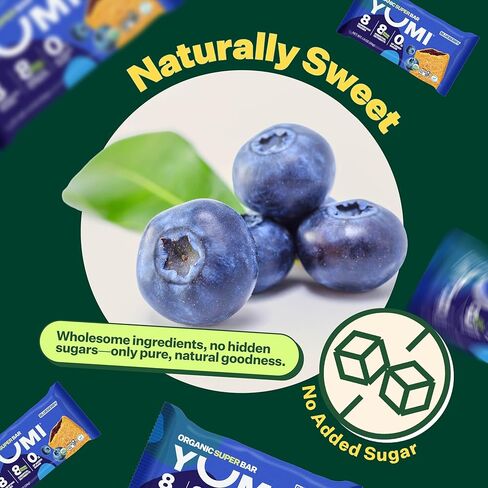 yumi الإفطار العضوي superbar ، خالية من الغلوتين ، بدون سكر إضافي ، 7+ خضروات ، قشرة مخبوزة ناعمة ، قضبان وجبة خفيفة صحية للأطفال ، بديل آمن ، صحية عن قضبان الجرانولا أو حانات الحبوب ، الفراولة (30CT) in Kuwait