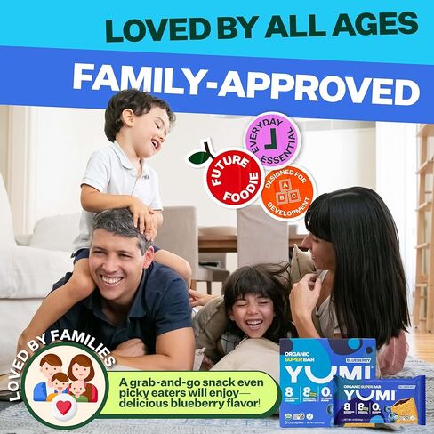 yumi الإفطار العضوي superbar ، خالية من الغلوتين ، بدون سكر إضافي ، 7+ خضروات ، قشرة مخبوزة ناعمة ، قضبان وجبة خفيفة صحية للأطفال ، بديل آمن ، صحية عن قضبان الجرانولا أو حانات الحبوب ، الفراولة (30CT) in Kuwait