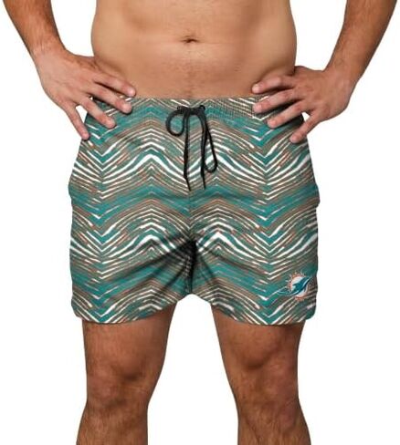 جذع السباحة في Zubaz NFL 5.5 بوصة ، معدات كرة قدم رسمية مرخصة ، ألواح جافة سريعة ، ملابس شاطئ البحر الصيفية in Saudi Arabia