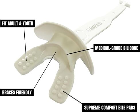 O Shield Mouthguard Airtight with Strap and Vortex Design, Generating Enough Airflow, Professional Stylish Ergonomic Fashion, White in Saudi Arabia