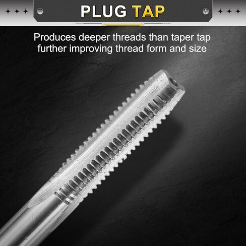 uxcell Hand Plug Tap M7 x 1 H2 Metric Thread Plug Style Taps Straight Flute Screw Tapping Threading Tool 9CrSi Alloy Tool Steel in Saudi Arabia