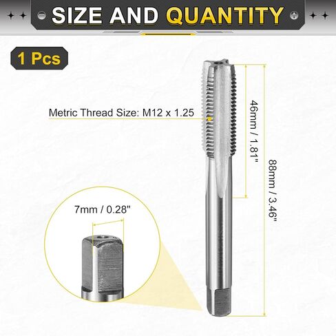 UXCELL HAND PLUP TAP M12 X 1.25 H2 METRIC THREAP SLUT TAPS TAPP in Kuwait