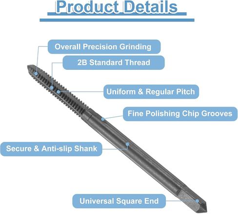 UXCELL 2PCS مستقيمة الفلوت المسمار صنابير 2-56 UNC 2B الخيط HSS6542 أسود النيتريد المغلفة المغلفة in Saudi Arabia