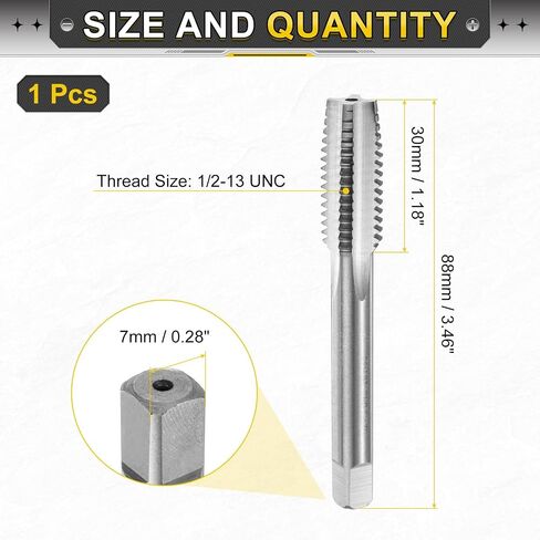 uxcell Hand Taper Tap 3/8-24 UNF 2B Thread Taper Style Taps Straight Flute Screw Tapping Threading Tool High Speed Steel HSS6542 in Saudi Arabia