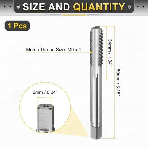 UXCELL HAND PLUP TAP M7 X 1 H2 Metric Thread Plug Taps Taps Straight Flute Screat Tapping Threading Tool 9crsi أداة سبيكة الصلب in Kuwait