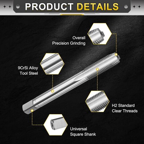 UXCELL HAND PLUP TAP M7 X 1 H2 Metric Thread Plug Taps Taps Straight Flute Screat Tapping Threading Tool 9crsi أداة سبيكة الصلب in Kuwait