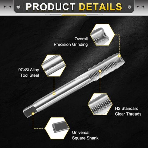 UXCELL HAND PLUP TAP M7 X 1 H2 Metric Thread Plug Taps Taps Straight Flute Screat Tapping Threading Tool 9crsi أداة سبيكة الصلب in Kuwait
