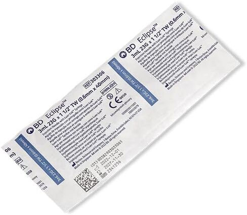 BD Eclipse Needle ، 23 G × 1-1/2 في. مع 3 مل من BD Luer-Lok المحقنة ، #303306 (50 عدد) in Saudi Arabia
