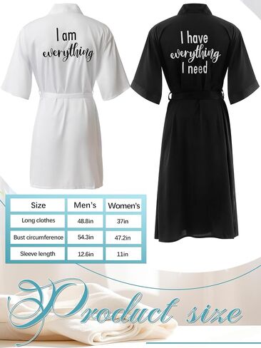 Jecery 2 PCS Satin His and Hers Retsles Legn لدي كل ما أحتاجه in Kuwait