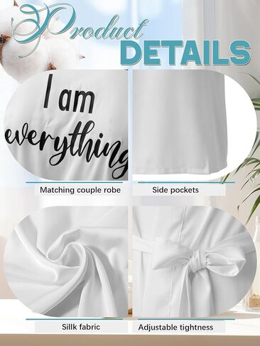 Jecery 2 PCS Satin His and Hers Retsles Legn لدي كل ما أحتاجه in Kuwait