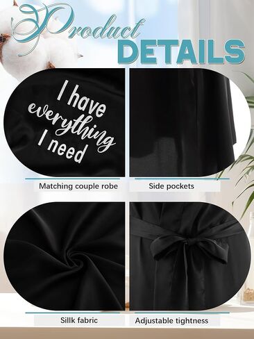 Jecery 2 PCS Satin His and Hers Retsles Legn لدي كل ما أحتاجه in Kuwait