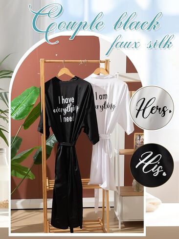 Jecery 2 PCS Satin His and Hers Retsles Legn لدي كل ما أحتاجه in Kuwait