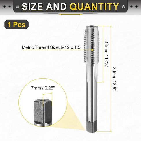 UXCELL HAND PLUP TAP M12 X 1.25 H2 METRIC THREAP SLUT TAPS TAPP in Saudi Arabia
