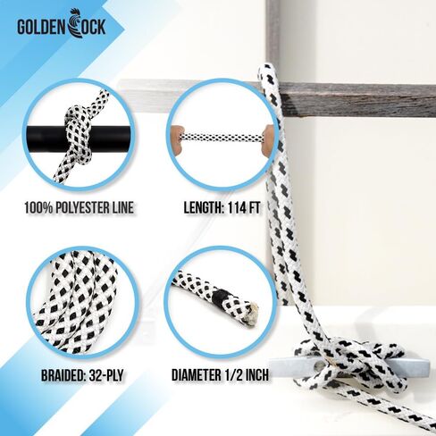 1/2 "× 114 '(12 مم × 35 م) مزدوج نايلون قارب مرساة حبل محطمة مسبقا مع 316 كشوف الفولاذ المقاوم للصدأ للرسو ، والرسو ، والتأمين in Kuwait