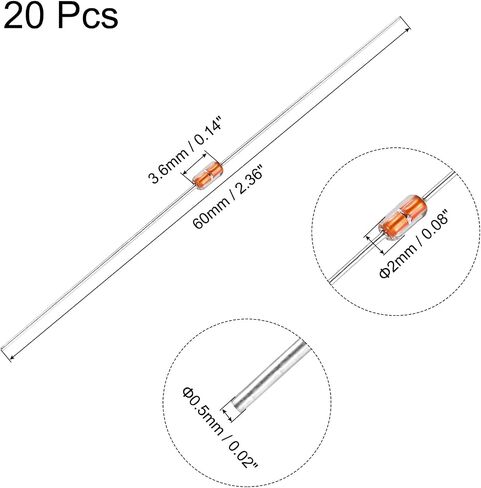 UXCELL 20PCS 50K OHM NTC Thermistors المقاومات ، MF58 3950B أجهزة استشعار درجة حرارة الثرمستور 5 ٪ in Saudi Arabia