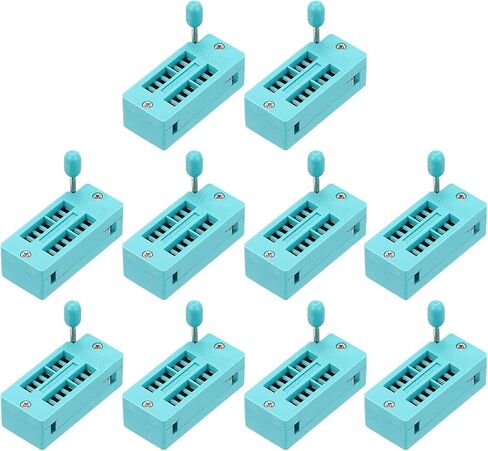 MECCANIXITY 10Pcs Universal IC Test ZIF Socket 28 Pin 2.54mm Pitch DIP Integrate Socket for Microcontroller, Chip, Breadboard in Saudi Arabia