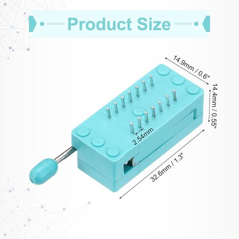 MECCANIXITY 10Pcs Universal IC Test ZIF Socket 28 Pin 2.54mm Pitch DIP Integrate Socket for Microcontroller, Chip, Breadboard in Saudi Arabia