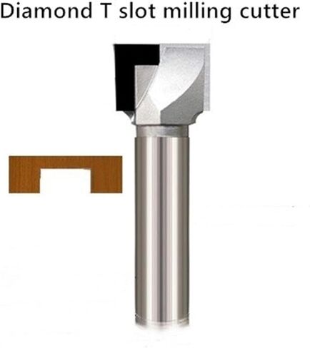 Diamond Woodworking Shank Cleaning Bottom Router bits for Wood T Slot Type end milling Drilling Engraving Cutter(12.7x25x15) in Kuwait