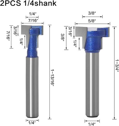 6 مم 1/4inch شانك T-slot Cutter Bit Bit Bit Bit Bits Hex Bolt T Clotting Milling Cutter لأداة النجارة الخشبية (6.35x15.9) in Kuwait