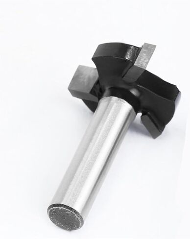 1pc 8mm shank 3 أسنان T-slot جهاز التوجيه بتات مستقيمة الحافة المستقيمة مقبض قطع طحن الطحن للأعمال الخشبية الخشبية (اللون الأصفر) in Kuwait